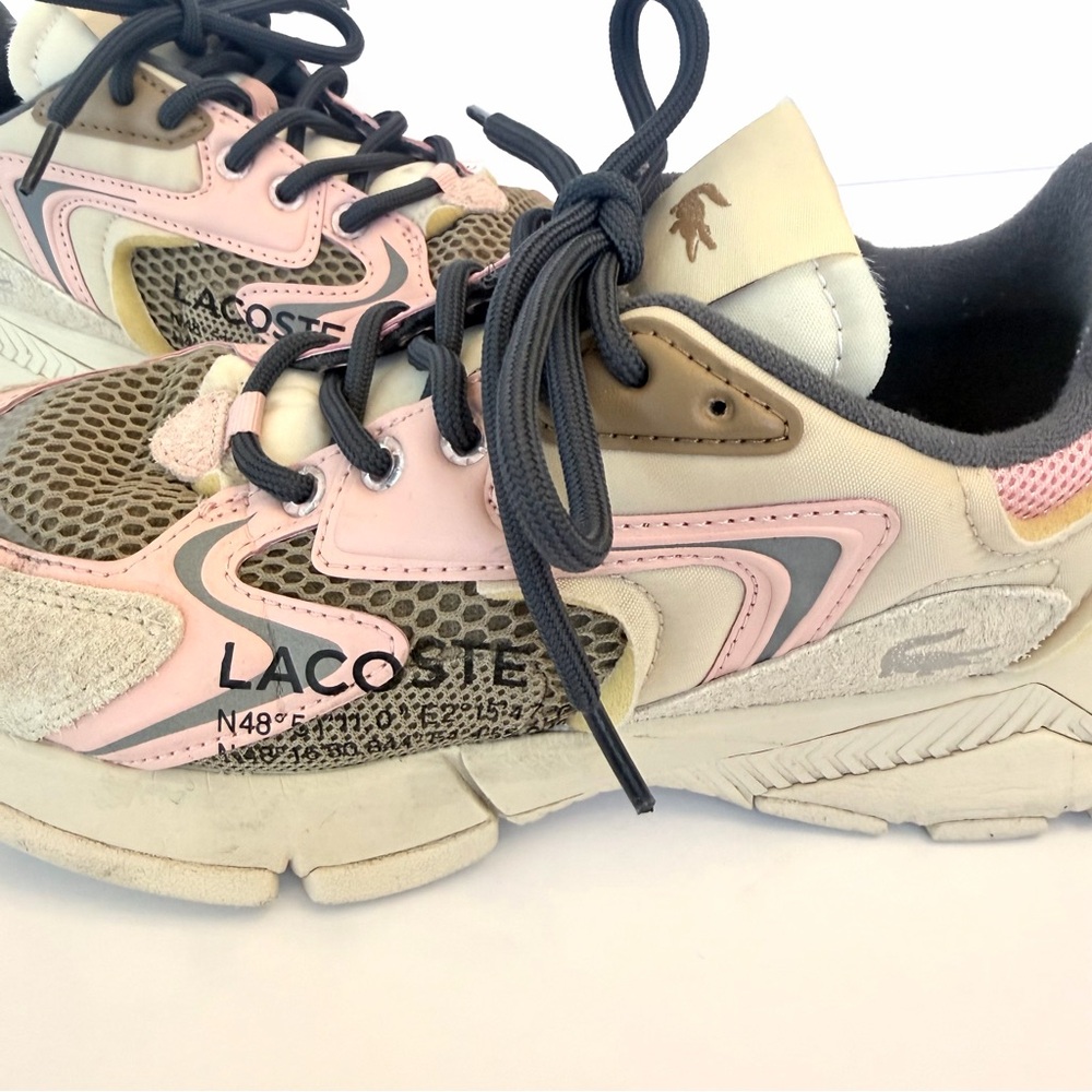 Lacoste Women's L003 Neo Sneakers in white and Light pink, size 9.5 - Picture 6 of 10